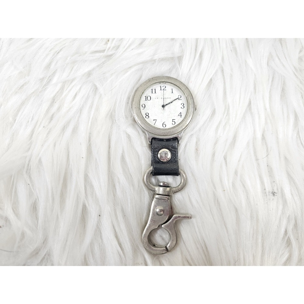 Super Cool Levenger Pocket Watch Quartz ~ Stainless Steel ~ Needs Battery